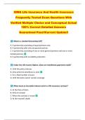 IOWA Life Insurance And Health Insurance   Frequently Tested Exam Questions With   Verified Multiple Choice and Conceptual Actual  100&percnt; Correct Detailed Answers  Guaranteed Pass&excl;&excl;Current Update&excl;&excl; 