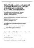 BIOL 251 A&P 1 - Exam 1 - Chapters 1-3 Cumulative Review QUESTIONS AND ANSWERS WITH COMPLETE SOLUTIONS 100&percnt; CORRECT&excl;&excl;&excl;