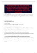PRAXIS SPECIAL EDUCATION&colon; FOUNDATIONAL KNOWLEDGE &lpar;5355&rpar; EXAMS WITH QUESTIONS AND CORRECT ANSWERS RATED A&plus; 2025&sol;2026