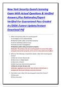 New York Security Guard Licensing Exam With Actual Questions & Verified Answers&comma;Plus Rationales&sol;Expert Verified For Guaranteed Pass Graded A&plus;&sol;2026 &sol;Latest Update&sol;Instant Download Pdf