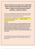 RNC NIC EXAM ACTUAL EXAM 2026 &vert; REGISTERED NURSE CERTIFIED IN NEONATAL INTENSIVE CARE EXAM &vert; COMPLETE QUESTIONS AND CORRECT ANSWERS &vert; UPDATED VERSION