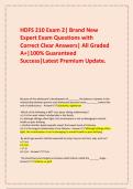   HDFS 210 Exam 2&vert; Brand New Expert Exam Questions with Correct Clear Answers&vert; All Graded A&plus;&vert;100&percnt; Guaranteed Success&vert;Latest Premium Update&period;