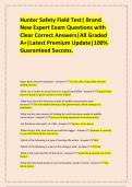 Hunter Safety Field Test&vert; Brand New Expert Exam Questions with Clear Correct Answers&vert;All Graded A&plus;&vert;Latest Premium Update&vert;100&percnt; Guaranteed Success&period;