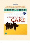 Emergency Care 14th Edition Daniel &lpar;Limmer&sol;O'Keefe&sol;Dickinson&rpar; Test Bank  