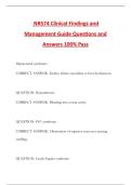 NR574 Clinical Findings and Management Guide Questions and Answers 100&percnt; Pass