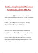Nur 265 - Emergency Preparedness Exam Questions and Answers 100&percnt; Pass