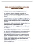 ACBS 160D1 EXAM STUDY SET WITH 100&percnt; VERIFIED SOLUTIONS&excl;&excl;
