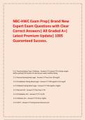 NBC-HWC Exam Prep&vert; Brand New Expert Exam Questions with Clear Correct Answers&vert; All Graded A&plus;&vert; Latest Premium Update&vert; 1005 Guaranteed Success&period;
