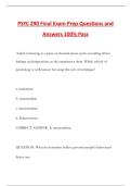 PSYC 290 Final Exam Prep Questions and Answers 100&percnt; Pass