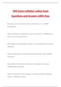 RHS Exam radiation safety Exam Questions and Answers 100&percnt; Pass