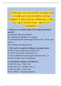 CVP BASIC EXAM STUDY GUIDE 2026  COMPLETE QUESTIONS WITH  CORRECT DETAILED ANSWERS &vert;&vert; 100&percnt;  GUARANTEED PASS <RECENT  VERSION>