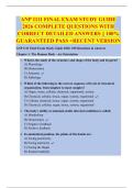 ANP 1111 FINAL EXAM STUDY GUIDE  2026 COMPLETE QUESTIONS WITH  CORRECT DETAILED ANSWERS &vert;&vert; 100&percnt;  GUARANTEED PASS <RECENT VERSION