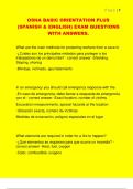 OSHA BASIC ORIENTATION PLUS  &lpar;SPANISH & ENGLISH&rpar; EXAM QUESTIONS  WITH ANSWERS&period; 