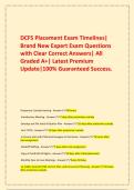 DCFS Placement Exam Timelines&vert; Brand New Expert Exam Questions with Clear Correct Answers&vert; All Graded A&plus;&vert; Latest Premium Update&vert;100&percnt; Guaranteed Success&period;