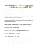 BUAL 2650 Gupta Final Exam Questions with Correct Answers 2026&ndash;2027 &vert; Business Analytics &vert; Practice Questions with Verified Answers