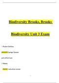Biodiversity Brooks&comma; Brooks Biodiversity Unit 3 Exam&lpar;2024&sol;2025&rpar;with correct solutions