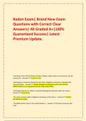  Radon Exam&vert; Brand New Exam Questions with Correct Clear Answers&vert; All Graded A&plus;&vert;100&percnt; Guaranteed Success&vert; Latest Premium Update&period;