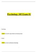 Psychology 105 Exam &num;1&lpar;2025&sol;2026&rpar;