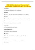 NUR 1202 Introduction to Pharmacology I- QUESTIONS & ANSWERS 100&percnt; ACCURATE