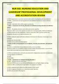 NUR 502&colon; NURSING EDUCATION AND LEADERSHIP PROFESSIONAL DEVELOPMENT AND ACCREDITATION REVIEW