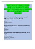 NAHP EXAM STUDY GUIDE 2026  COMPLETE QUESTIONS WITH  CORRECT DETAILED ANSWERS &vert;&vert; 100&percnt;  GUARANTEED PASS <RECENT  VERSION> 