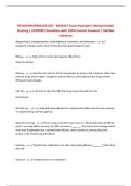 PSYCHOPHARMACOLOGY - NCM117 Exam Psychiatric Mental Health Nursing &vert; UPDATED Questions with 100&percnt; Correct Answers &vert; Verified Solutions