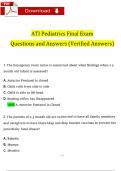 ATI Pediatrics Final Exam &vert; Latest 2025 &vert; Guaranteed 100&percnt; Pass&excl;&excl;