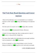 Nail Tech State Board Questions and Correct  Answers