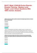 NU471 Week 5 EAQ &num;4 Evolve Elsevier&colon; Disaster Planning - Mastery Level Target&colon; Level 3 Exam Questions With 100&percnt; Correct  Answers &vert;&vert; Detailed Answers
