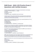 NAB Exam - NHA LOS Practice Exam 2 Questions with Verified Answers