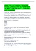 CHAPTER 29 FLORIDA STATUTES&comma; RULES & REGULATIONS PERTINENT TO HEALTH INSURANCE QUESTIONS AND ANSWERS