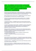 220 - FLORIDA STATUTES & RULES&comma; UNAUTHORIZED ENTITIES & ETHICS - UNIT 17 TEST QUESTIONS WITH CORRECT ANSWERS