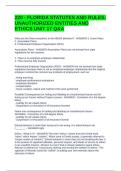 220 - FLORIDA STATUTES AND RULES&comma; UNAUTHORIZED ENTITIES AND ETHICS UNIT 17 Q&A