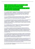 BOB HOGUE UNIT 2 LICENSE LAW AND QUALIFICATIONS FOR LICENSURE EXAM QUESTIONS WITH COMPLETE ANSWERS