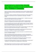 CHAPTER 5 FL STATUTES&comma; RULES&comma; AND REGULATIONS EXAM QUESTIONS WITH CORRECT ANSWERS