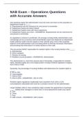 NAB Exam &ndash; Operations Questions with Accurate Answers