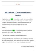 NR 326 Exam 2 Questions and Correct  Answers 