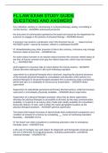 FL LAW EXAM STUDY GUIDE QUESTIONS AND ANSWERS