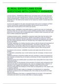 FL REAL ESTATE LAWS EXAM QUESTIONS WITH CORRECT ANSWERS