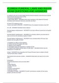 FLORIDA FUNERAL LAWS AND RULES EXAM QUESTIONS AND ANSWERS