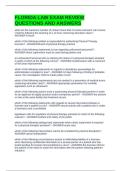 FLORIDA LAW EXAM REVIEW QUESTIONS AND ANSWERS