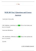 NUR 283 Test 2 Questions and Correct  Answers