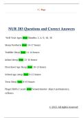 NUR 283 Questions and Correct Answers 