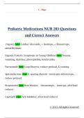 Pediatric Medications NUR 283 Questions  and Correct Answers