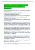 FLORIDA RULES AND LAWS EXAM QUESTIONS WITH COMPLETE ANSWERS