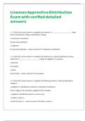 Lineman Apprentice Distribution Exam with verified detailed answers