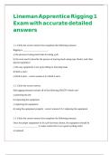 Lineman Apprentice Rigging 1 Exam with accurate detailed answers