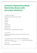 Lineman Apprentice Basic Electricity Exam with accurate solutions