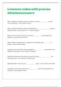 Lineman rodeo with precise detailed answers