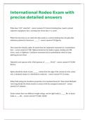International Rodeo Exam with precise detailed answers